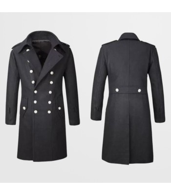 Men Double Breasted Trench Coat | Gothic Military Style Overcoat for Men Men Double Breasted Trench Coat | Gothic Military Style Overcoat for Men